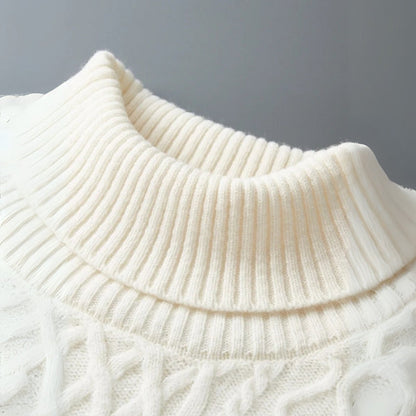 The Cortina Merino Wool Cable Turtleneck